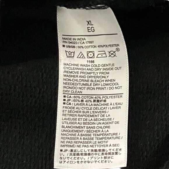 Banana Republic Mens XL Black Pullover Hoodie Sweatshirt Preppy Casual Star - Picture 6 of 11